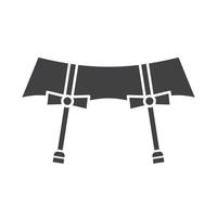Underwear garters glyph icon. Silhouette symbol. Negative space. Vector isolated illustration