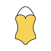Swimsuit color icon. Monokini swim suit. Isolated vector illustration