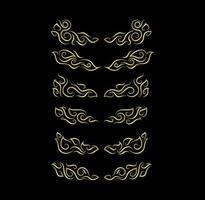 Gold Borders Elements Set Collection, ornament Vector