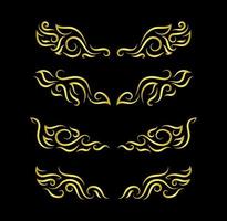 Gold Borders Elements Set Collection, ornament Vector