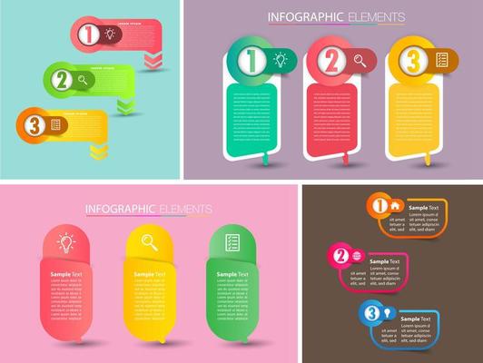 modern text box template, infographics banner