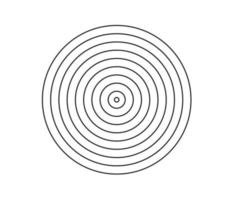 Concentric circle element. Black and white color ring. Abstract  vector illustration for sound wave, Monochrome graphic.
