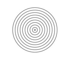 Concentric circle element. Black and white color ring. Abstract  vector illustration for sound wave, Monochrome graphic.