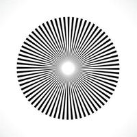 Rays, beams element. Sunburst, starburst shape on white. Circular geometric. Abstract circular geometric shape. illustration - Vector