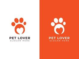 pet lovers  logo design concept vector