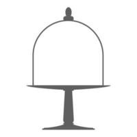 Cake stand with lid in flat icon style. Empty tray for fruit and desserts. Vector illustration.