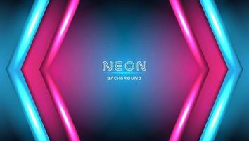 Neon lights stage background with arrow shapes vector
