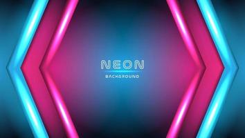 Neon lights stage background with arrow shapes vector