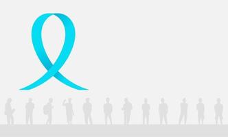 Light blue ribbon with rows of men on a white background. International Men's Day background and Copy space area. Suitable to be placed on content with that theme. vector