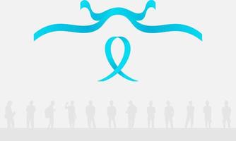 Light blue ribbon. International Men's Day background and Copy space area. Suitable to be placed on content with that theme. vector