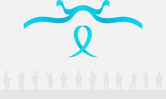 Light blue ribbon. International Men's Day background and Copy space area. Suitable to be placed on content with that theme. vector