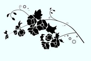 black white flower silhouette