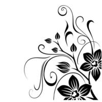 black white flower silhouette