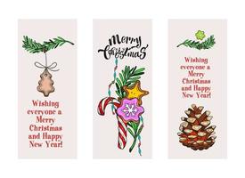 A set of cute Christmas illustrations. vector