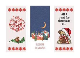 A set of cute Christmas illustrations. vector