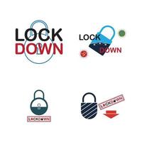 lockdown logo vector illustration design template