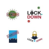 lockdown logo vector illustration design template