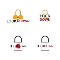 lockdown logo vector illustration design template