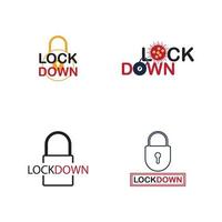 lockdown logo vector illustration design template