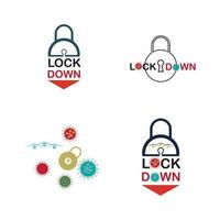 lockdown logo vector illustration design template