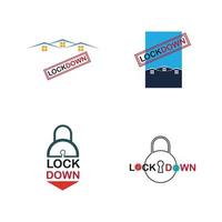 lockdown logo vector illustration design template