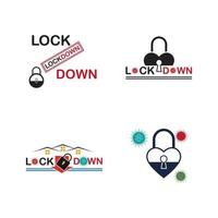 lockdown logo vector illustration design template