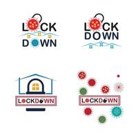 lockdown logo vector illustration design template