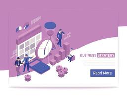 Business Strategy Isometric Banner vector