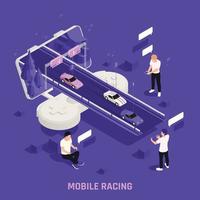 Mobile Gaming Isometric Composition vector