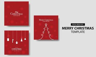 Merry Christmas Happy New Year Social Media Post Bundle Template vector