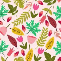 Seamless Pattern of Botanical Flower vector