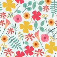 Colorful Cute Floral Seamless Pattern vector