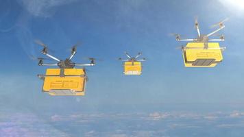 Delivery drone transport animation video