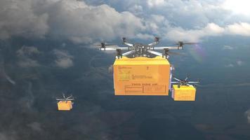 Animación de transporte de drones de entrega video