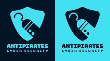 plantilla de diseño de logotipo anti piratas. adecuado para su uso en servicios de seguridad cibernética. vector