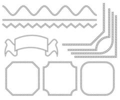 conjunto de vectores de línea de cadena, el archivo contiene varias formas de línea de cadena, ondas contundentes y puntiagudas, ideal para diversos materiales de diseño