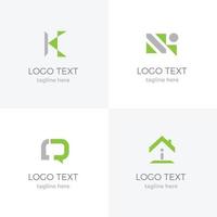 conjunto de logotipos de negocios únicos de moda vector