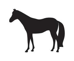 silueta negra de un caballo de pie vector