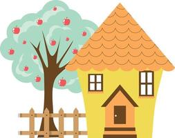 country house  with a tree vector