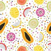 exotic fruit seamless pattern vector