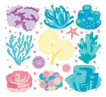 seamless pattern with yellow, purple, pink and blue seashells on a white background with corolfull dots. underwater world. vector