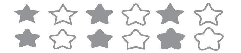 Star icons collection. Stars in flat style set vector illustration