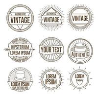 Set of linear retro vintage badges frames labels and logos vector