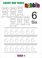count trace and color rabbit. cute rabbit. vector