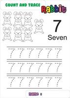 count trace and color rabbit. cute rabbit. vector
