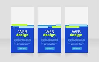 E commerce blue vertical web banner design template. Vector flyer with text space. Advertising placard with customized copyspace. Promotional printable poster for advertising. Graphic layout