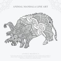 Animal Mandala. Vintage decorative elements. Oriental pattern, vector illustration.