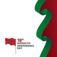 Moroccan independence and beautiful ribbons vector