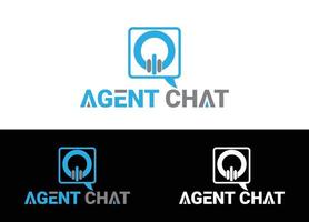 Agent Chat Logo or Icon Design Vector Image Template