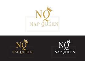 Initial Letter Nap Queen Logo or Icon Design Vector Image Template